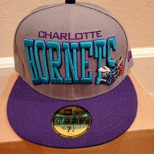 NWT New Era 5950 Charlotte Hornets NBA Hardwood Classics 7 1/4 fitted cap hat